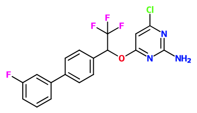 (image for) MC021732 4-Chloro-6-(2,2,2-trifluoro-1-(3'-fluoro-[1,1'-biphenyl]-4-yl)ethoxy)pyrimidin-2-amine